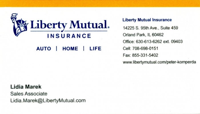 Liberty Mutual Auto Insurance Card